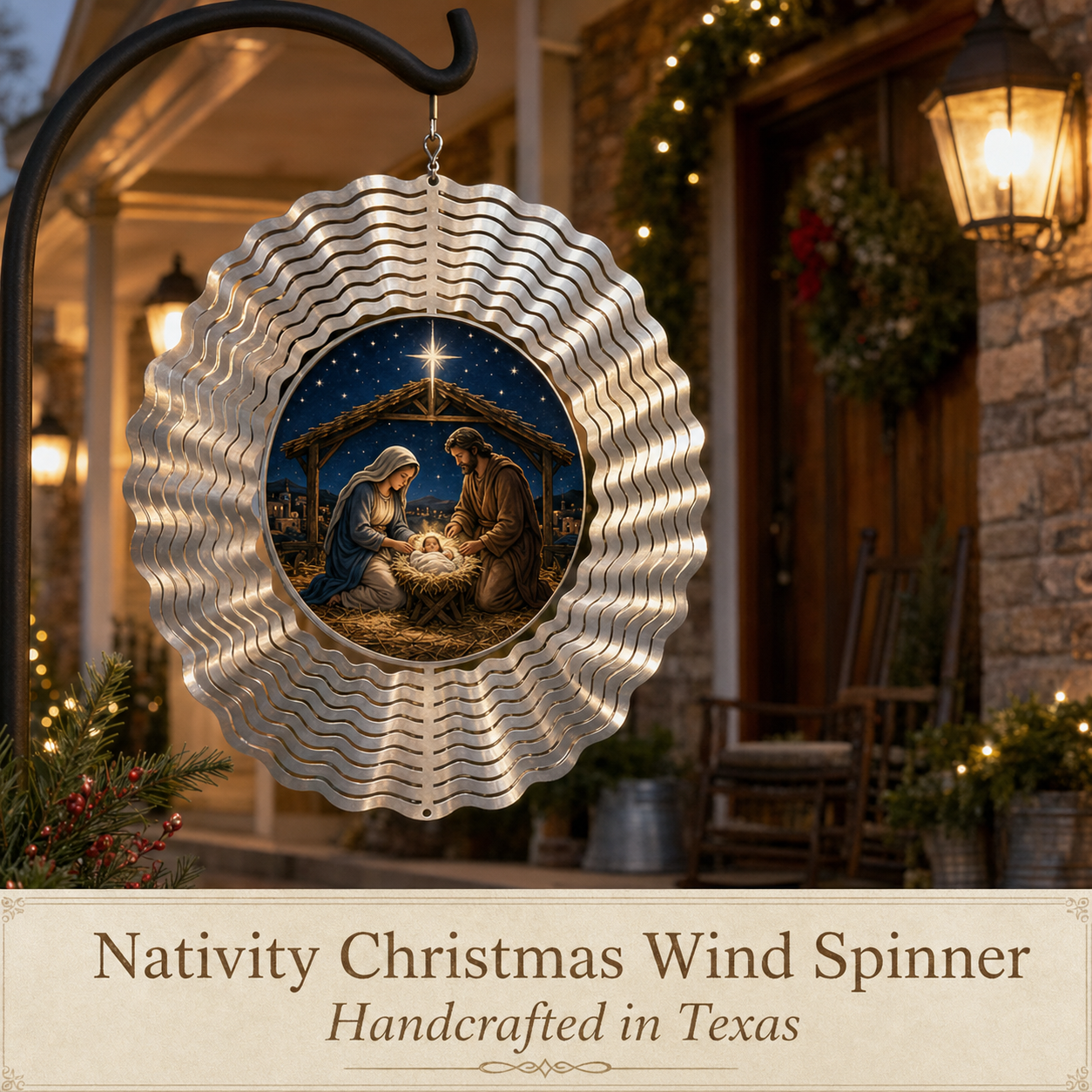 Nativity Scene Holiday Wind Spinner