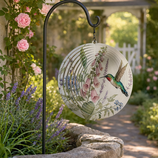 Hummingbird & Flower Garden Spinner